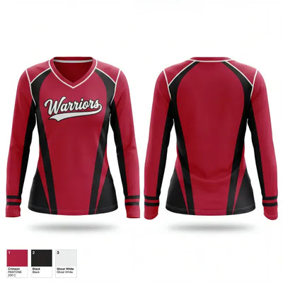 Warriors 65356941 Women's Long Sleeve V-neck Shirt - 1