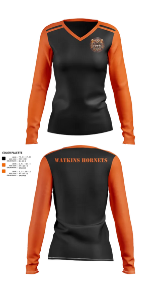 Womens Long Sleeve Vneck Shirt, OTS, , Teamtime, Team time, sublimation, custom sports apparel, team uniforms, spirit wear, spiritwear, sports uniforms, custom shirts, team store, custom team store, fundraiser sports, apparel fundraiser