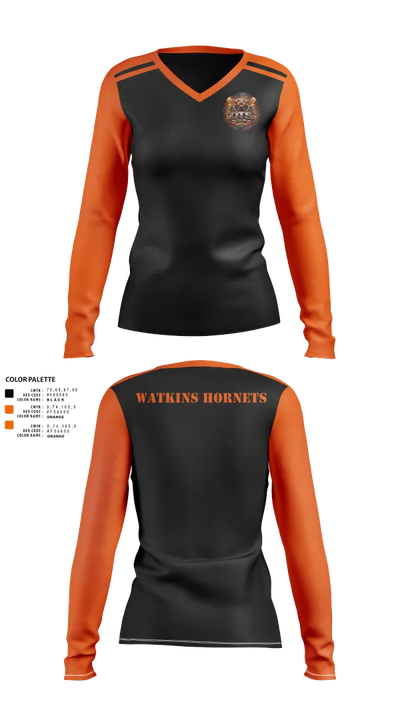OTS 22843148 Women's Long Sleeve V-neck Shirt - 22
