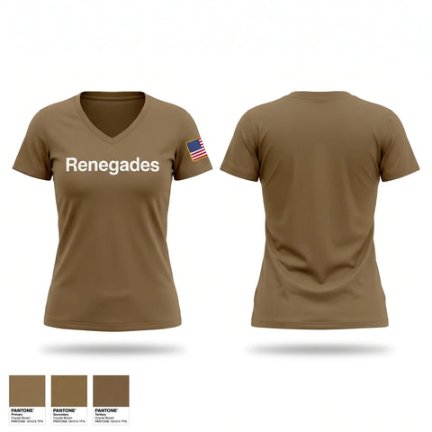 Womens Short Sleeve Vneck Shirt, Renegades, National Guard, Teamtime, Team time, sublimation, custom sports apparel, team uniforms, spirit wear, spiritwear, sports uniforms, custom shirts, team store, custom team store, fundraiser sports, apparel fundraiser