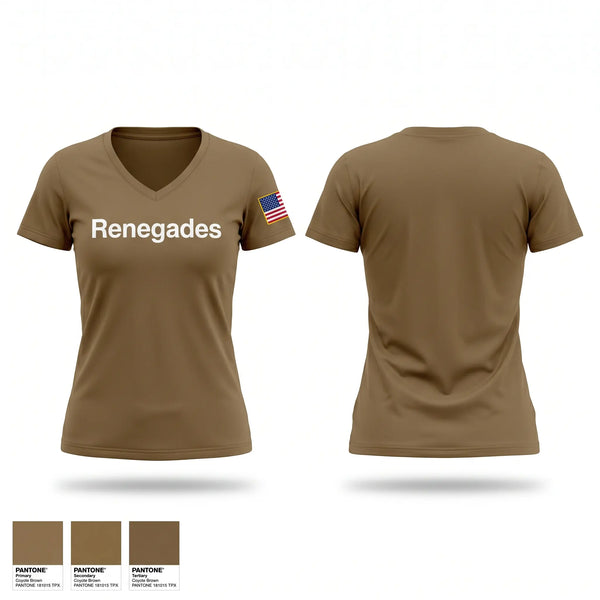 Womens Short Sleeve Vneck Shirt, Renegades, National Guard, Teamtime, Team time, sublimation, custom sports apparel, team uniforms, spirit wear, spiritwear, sports uniforms, custom shirts, team store, custom team store, fundraiser sports, apparel fundraiser