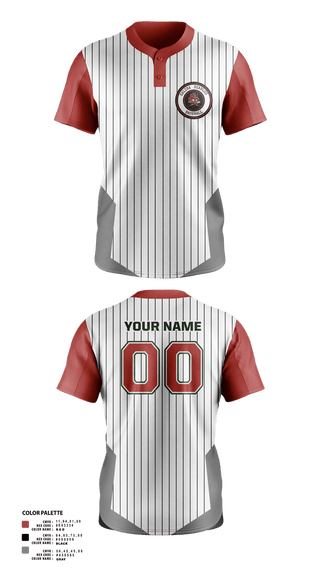 Two Button Softball Jersey, Salina Diablos Baseball, Baseball, Teamtime, Team time, sublimation, custom sports apparel, team uniforms, spirit wear, spiritwear, sports uniforms, custom shirts, team store, custom team store, fundraiser sports, apparel fundraiser
