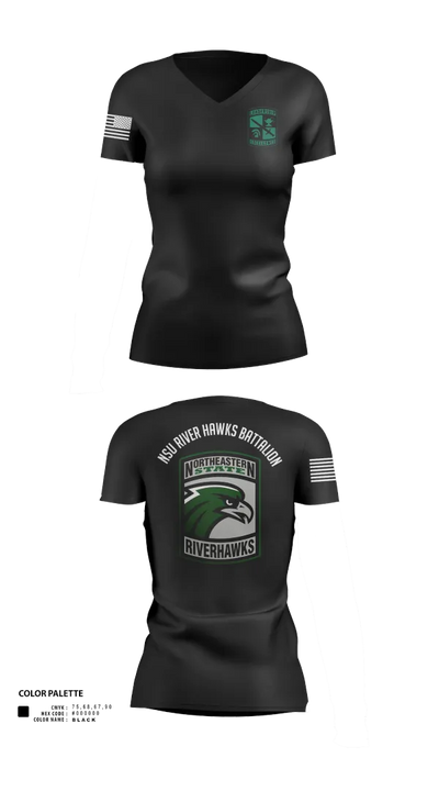 River Hawks 91218666 Women's Short Sleeve V-neck Shirt - 120