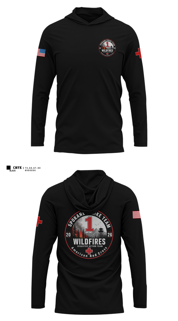 Long Sleeve hooded sunshirt, American Red Cross, , Teamtime, Team time, sublimation, custom sports apparel, team uniforms, spirit wear, spiritwear, sports uniforms, custom shirts, team store, custom team store, fundraiser sports, apparel fundraiser