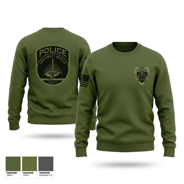 Crew Neck Sweatshirt, NYC DEP Police ESU, Police, Teamtime, Team time, sublimation, custom sports apparel, team uniforms, spirit wear, spiritwear, sports uniforms, custom shirts, team store, custom team store, fundraiser sports, apparel fundraiser