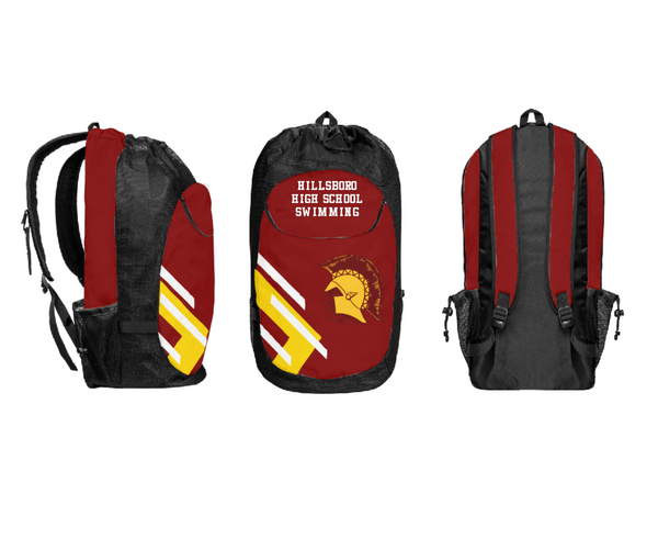 Gear Bag, Hillsboro High School Swimming, Swimming, Teamtime, Team time, sublimation, custom sports apparel, team uniforms, spirit wear, spiritwear, sports uniforms, custom shirts, team store, custom team store, fundraiser sports, apparel fundraiser