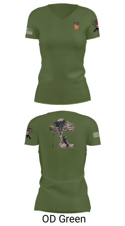 18th FA BDE Airborne 33985132 Women's Short Sleeve V-neck Shirt - 28