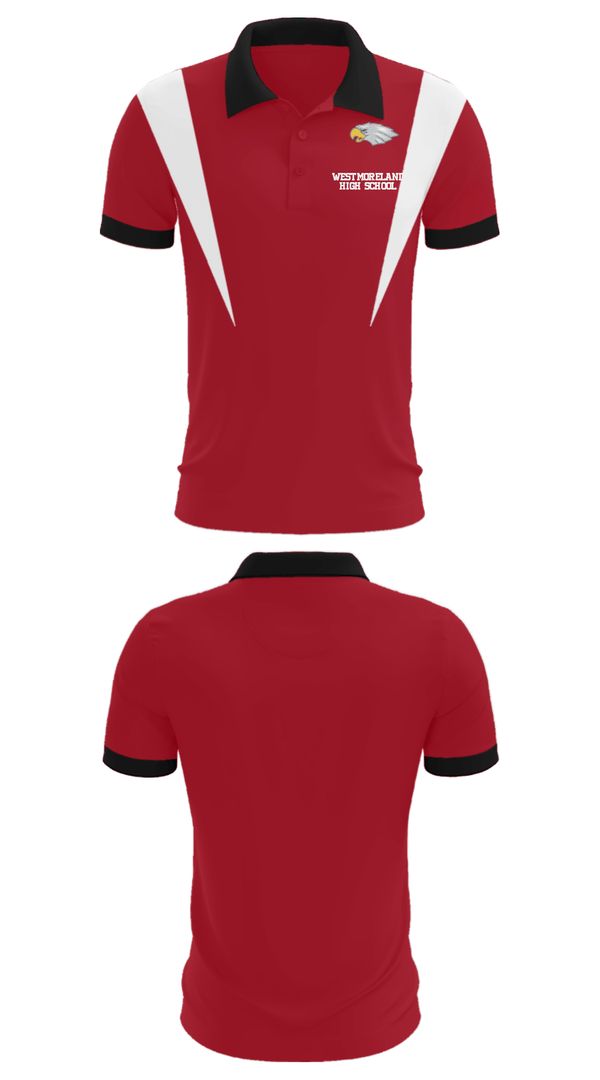 Short Sleeve Performance Polo, Westmoreland High School, Men's Basketball, Teamtime, Team time, sublimation, custom sports apparel, team uniforms, spirit wear, spiritwear, sports uniforms, custom shirts, team store, custom team store, fundraiser sports, apparel fundraiser