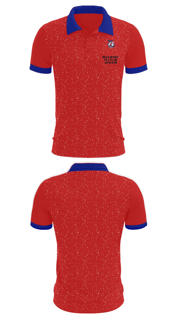 Short Sleeve Performance Polo, Michigan Youth Wrestling Association, Wrestling, Teamtime, Team time, sublimation, custom sports apparel, team uniforms, spirit wear, spiritwear, sports uniforms, custom shirts, team store, custom team store, fundraiser sports, apparel fundraiser