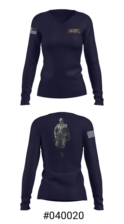 3rd SF Group 78049709 Women's Long Sleeve V-neck Shirt - 7