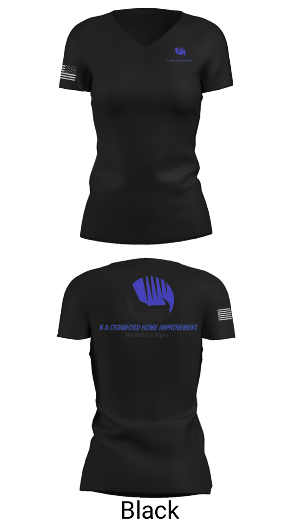 Women's Short Sleeve Vneck Shirt, NA Crawford Home Improvement, , Teamtime, Team time, sublimation, custom sports apparel, team uniforms, spirit wear, spiritwear, sports uniforms, custom shirts, team store, custom team store, fundraiser sports, apparel fundraiser