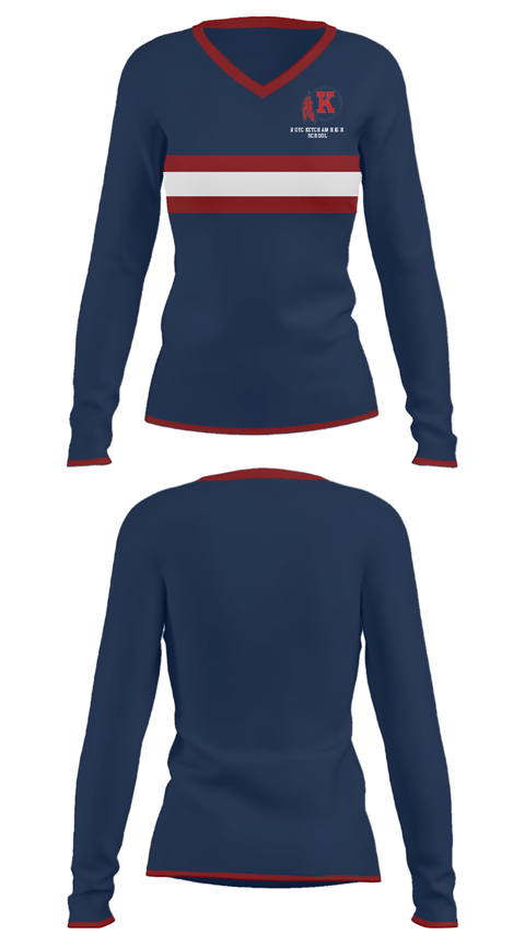 Women's Long Sleeve Vneck Shirt, Roy C Ketcham High School, Spirit Store, Teamtime, Team time, sublimation, custom sports apparel, team uniforms, spirit wear, spiritwear, sports uniforms, custom shirts, team store, custom team store, fundraiser sports, apparel fundraiser