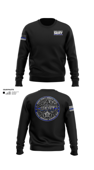 Crew Neck Sweatshirt, Vance County Sheriff Office S.E.R.T, Police, Teamtime, Team time, sublimation, custom sports apparel, team uniforms, spirit wear, spiritwear, sports uniforms, custom shirts, team store, custom team store, fundraiser sports, apparel fundraiser