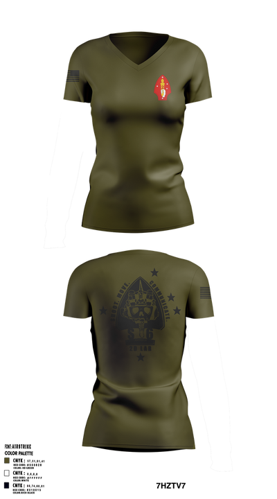2D LAR Bn 44591549 Women's Short Sleeve V-neck Shirt - 1