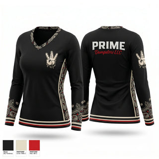 Womens Long Sleeve Vneck Shirt, Westside, Softball, Teamtime, Team time, sublimation, custom sports apparel, team uniforms, spirit wear, spiritwear, sports uniforms, custom shirts, team store, custom team store, fundraiser sports, apparel fundraiser