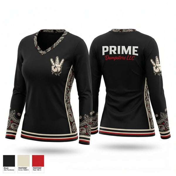 Womens Long Sleeve Vneck Shirt, Westside, Softball, Teamtime, Team time, sublimation, custom sports apparel, team uniforms, spirit wear, spiritwear, sports uniforms, custom shirts, team store, custom team store, fundraiser sports, apparel fundraiser