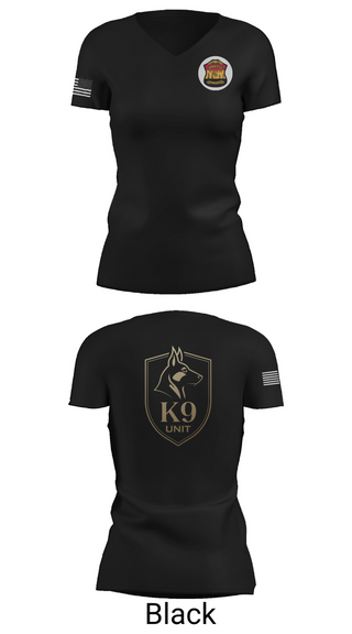 Womens Short Sleeve Vneck Shirt, Kilgore K-9 Unit, Police, Teamtime, Team time, sublimation, custom sports apparel, team uniforms, spirit wear, spiritwear, sports uniforms, custom shirts, team store, custom team store, fundraiser sports, apparel fundraiser
