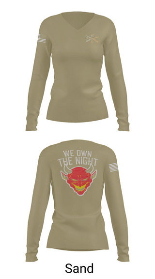 Womens Long Sleeve Vneck Shirt, , Army, Teamtime, Team time, sublimation, custom sports apparel, team uniforms, spirit wear, spiritwear, sports uniforms, custom shirts, team store, custom team store, fundraiser sports, apparel fundraiser