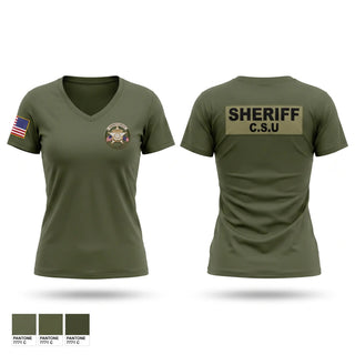 Womens Short Sleeve Vneck Shirt, Peach County Sheriff Office, Police, Teamtime, Team time, sublimation, custom sports apparel, team uniforms, spirit wear, spiritwear, sports uniforms, custom shirts, team store, custom team store, fundraiser sports, apparel fundraiser