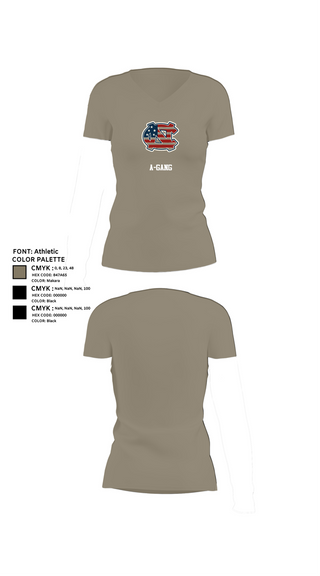 Womens Short Sleeve Vneck Shirt, A-Gang, , Teamtime, Team time, sublimation, custom sports apparel, team uniforms, spirit wear, spiritwear, sports uniforms, custom shirts, team store, custom team store, fundraiser sports, apparel fundraiser
