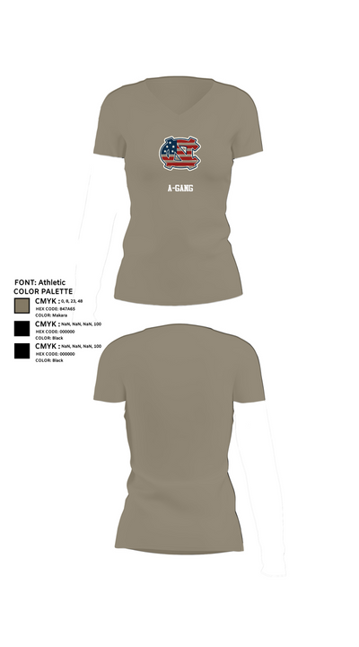 A-Gang 90344345 Women's Short Sleeve V-neck Shirt - 61