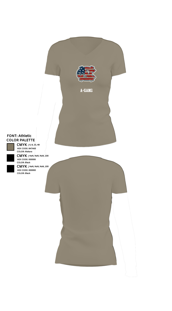 Womens Short Sleeve Vneck Shirt, A-Gang, , Teamtime, Team time, sublimation, custom sports apparel, team uniforms, spirit wear, spiritwear, sports uniforms, custom shirts, team store, custom team store, fundraiser sports, apparel fundraiser