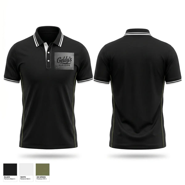 Short Sleeve Performance Polo, Geldy’s Run Club, Cross Country, Teamtime, Team time, sublimation, custom sports apparel, team uniforms, spirit wear, spiritwear, sports uniforms, custom shirts, team store, custom team store, fundraiser sports, apparel fundraiser