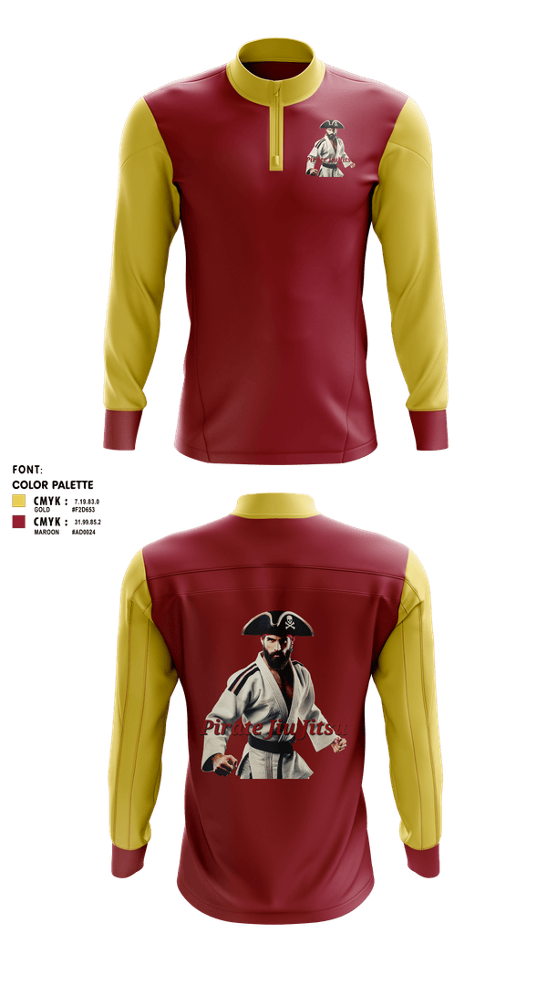 Quarter Zip Jacket, Pirate Jiu Jitsu, Wrestling, Teamtime, Team time, sublimation, custom sports apparel, team uniforms, spirit wear, spiritwear, sports uniforms, custom shirts, team store, custom team store, fundraiser sports, apparel fundraiser