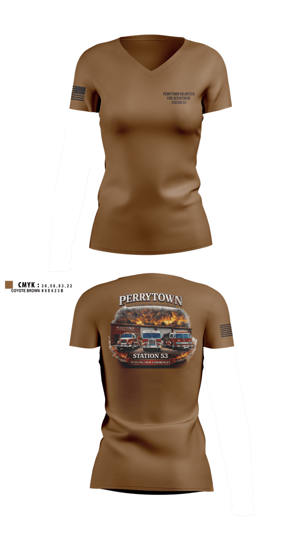 Womens Short Sleeve Vneck Shirt, Perrytown Volunteer Fire Department, Fire Department, Teamtime, Team time, sublimation, custom sports apparel, team uniforms, spirit wear, spiritwear, sports uniforms, custom shirts, team store, custom team store, fundraiser sports, apparel fundraiser