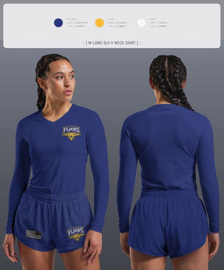 Womens Long Sleeve Vneck Shirt, Clyde Fliers, Golf, Teamtime, Team time, sublimation, custom sports apparel, team uniforms, spirit wear, spiritwear, sports uniforms, custom shirts, team store, custom team store, fundraiser sports, apparel fundraiser