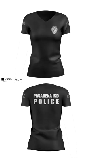 Womens Short Sleeve Vneck Shirt, Pasadena I.S.D., Police, Teamtime, Team time, sublimation, custom sports apparel, team uniforms, spirit wear, spiritwear, sports uniforms, custom shirts, team store, custom team store, fundraiser sports, apparel fundraiser