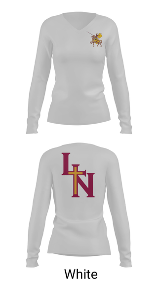 Women's Long Sleeve Vneck Shirt, Lutheran North High School Basketball, Women's Basketball, Teamtime, Team time, sublimation, custom sports apparel, team uniforms, spirit wear, spiritwear, sports uniforms, custom shirts, team store, custom team store, fundraiser sports, apparel fundraiser