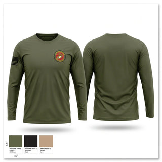Long Sleeve Performance Shirt, 1st Marine Regiment Motor Transport, Marines, Teamtime, Team time, sublimation, custom sports apparel, team uniforms, spirit wear, spiritwear, sports uniforms, custom shirts, team store, custom team store, fundraiser sports, apparel fundraiser