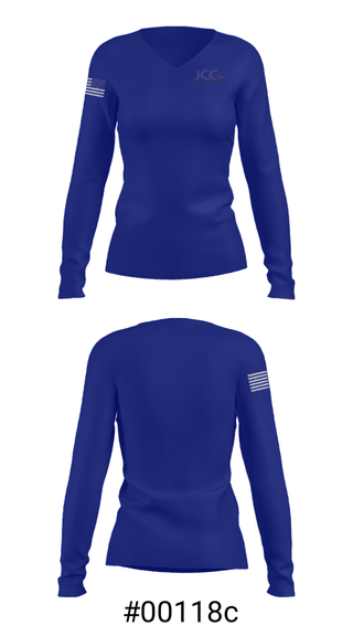Women's Long Sleeve Vneck Shirt, Jewish Community Center Of Central New Jersey Youth Basketball, Men's Basketball, Teamtime, Team time, sublimation, custom sports apparel, team uniforms, spirit wear, spiritwear, sports uniforms, custom shirts, team store, custom team store, fundraiser sports, apparel fundraiser
