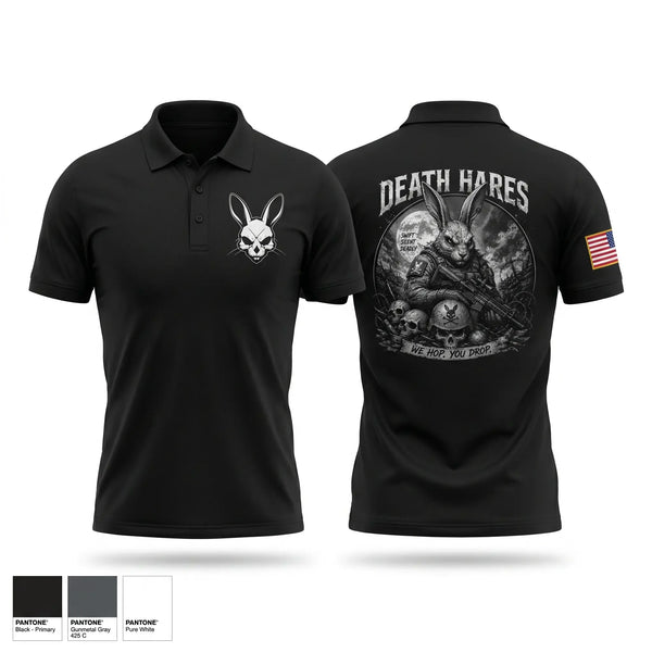 Short Sleeve Performance Polo, Death Hares, Army, Teamtime, Team time, sublimation, custom sports apparel, team uniforms, spirit wear, spiritwear, sports uniforms, custom shirts, team store, custom team store, fundraiser sports, apparel fundraiser