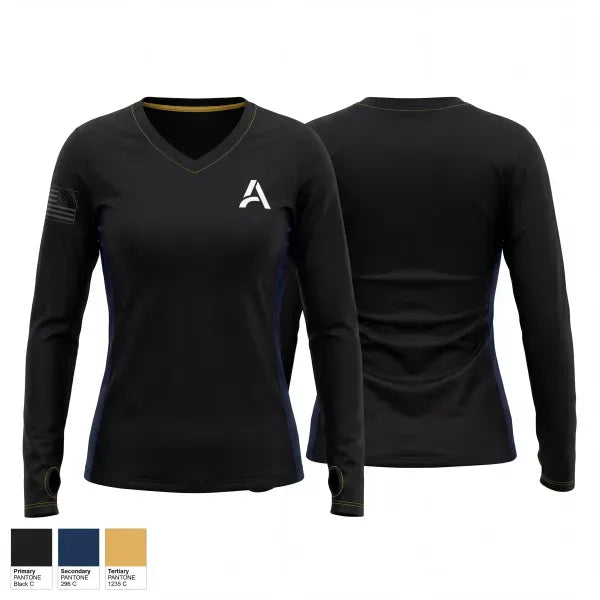 Womens Long Sleeve Vneck Shirt, Ascent Sports, Police, Teamtime, Team time, sublimation, custom sports apparel, team uniforms, spirit wear, spiritwear, sports uniforms, custom shirts, team store, custom team store, fundraiser sports, apparel fundraiser