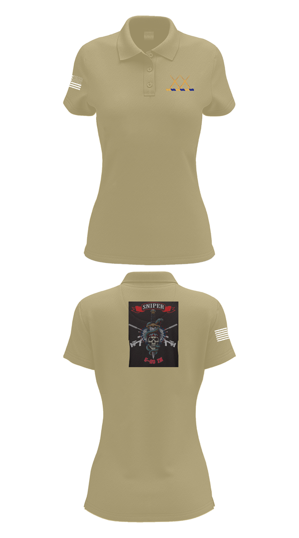 Womens Short Sleeve Performance Polo, 5-20 Infantry, Sniper section, Army, Teamtime, Team time, sublimation, custom sports apparel, team uniforms, spirit wear, spiritwear, sports uniforms, custom shirts, team store, custom team store, fundraiser sports, apparel fundraiser