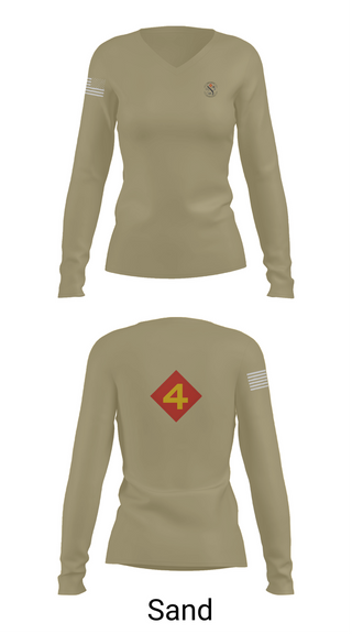 Womens Long Sleeve Vneck Shirt, 14th Marine regiment 4th Marine corps division, , Teamtime, Team time, sublimation, custom sports apparel, team uniforms, spirit wear, spiritwear, sports uniforms, custom shirts, team store, custom team store, fundraiser sports, apparel fundraiser