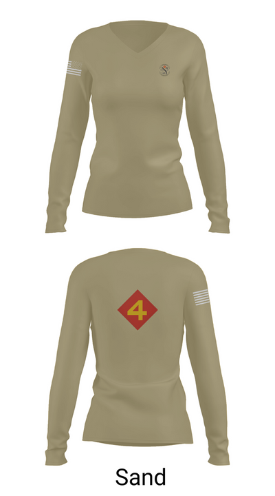 14th Marine regiment 4th Marine corps division 57481844 Women's Long Sleeve V-neck Shirt - 97