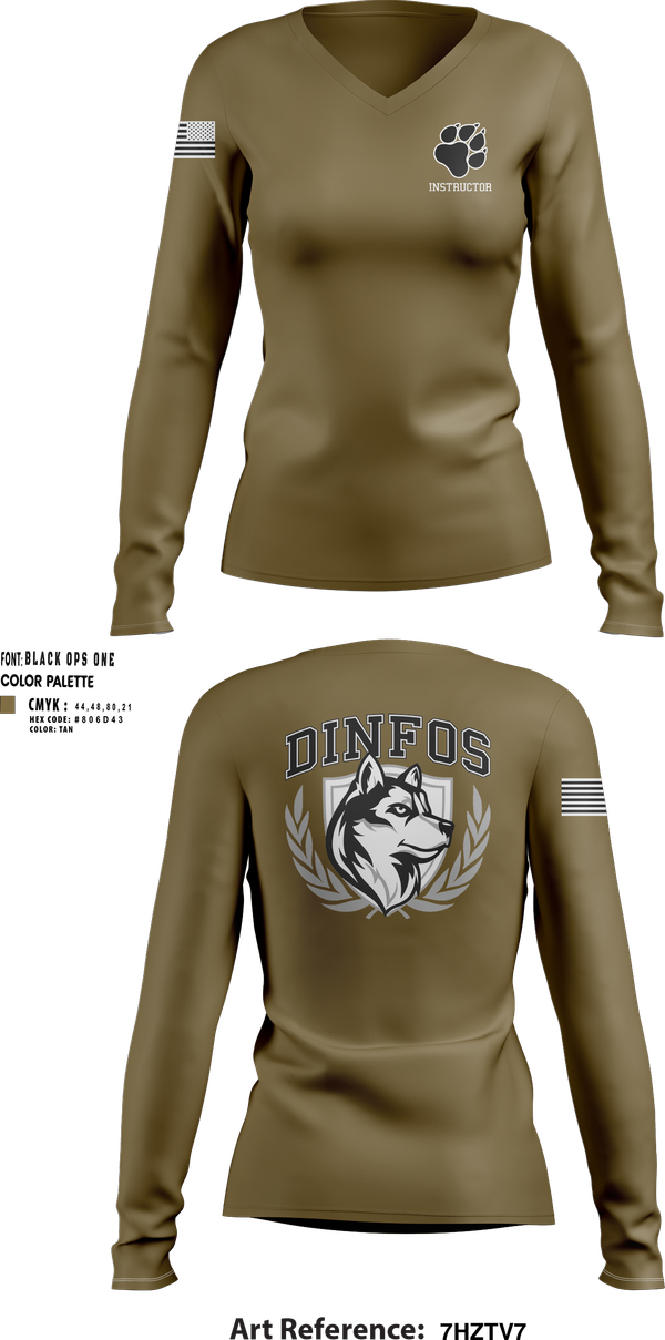 Womens Long Sleeve Vneck Shirt, DINFOS, Army, Teamtime, Team time, sublimation, custom sports apparel, team uniforms, spirit wear, spiritwear, sports uniforms, custom shirts, team store, custom team store, fundraiser sports, apparel fundraiser