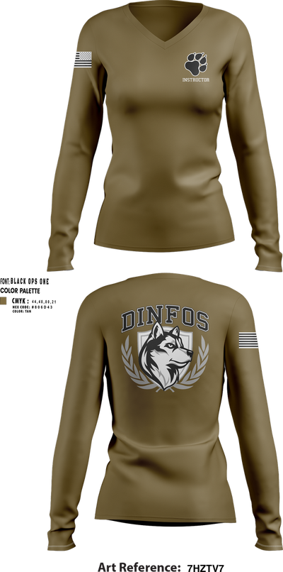DINFOS (Defense Information School) 29284303 Women's Long Sleeve V-neck Shirt - 2