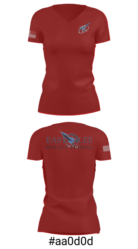 Women's Short Sleeve Vneck Shirt, East Lee Middle School, Spirit Store, Teamtime, Team time, sublimation, custom sports apparel, team uniforms, spirit wear, spiritwear, sports uniforms, custom shirts, team store, custom team store, fundraiser sports, apparel fundraiser