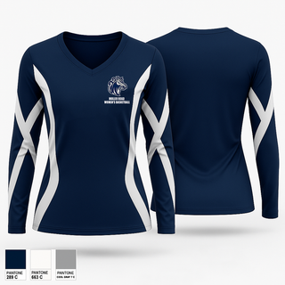 Womens Long Sleeve Vneck Shirt, Muller Road Middle School Basketball, Women's Basketball, Teamtime, Team time, sublimation, custom sports apparel, team uniforms, spirit wear, spiritwear, sports uniforms, custom shirts, team store, custom team store, fundraiser sports, apparel fundraiser