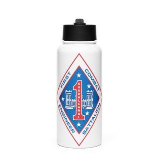 1st Combat Engineer Battalion 65310985 Stainless Steel Water Bottle with a Straw Lid