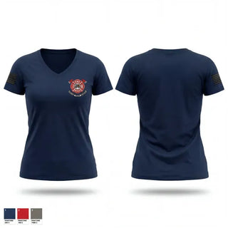 Womens Short Sleeve Vneck Shirt, Elko New Market FD, Fire Department, Teamtime, Team time, sublimation, custom sports apparel, team uniforms, spirit wear, spiritwear, sports uniforms, custom shirts, team store, custom team store, fundraiser sports, apparel fundraiser
