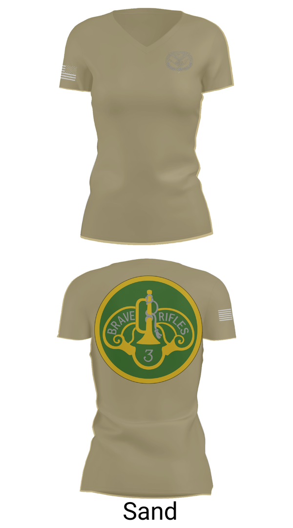 Womens Short Sleeve Vneck Shirt, 3d Cavalry Regiment, Army, Teamtime, Team time, sublimation, custom sports apparel, team uniforms, spirit wear, spiritwear, sports uniforms, custom shirts, team store, custom team store, fundraiser sports, apparel fundraiser