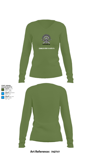Womens Long Sleeve Vneck Shirt, Charlie BTRY 2-114th FA, , Teamtime, Team time, sublimation, custom sports apparel, team uniforms, spirit wear, spiritwear, sports uniforms, custom shirts, team store, custom team store, fundraiser sports, apparel fundraiser