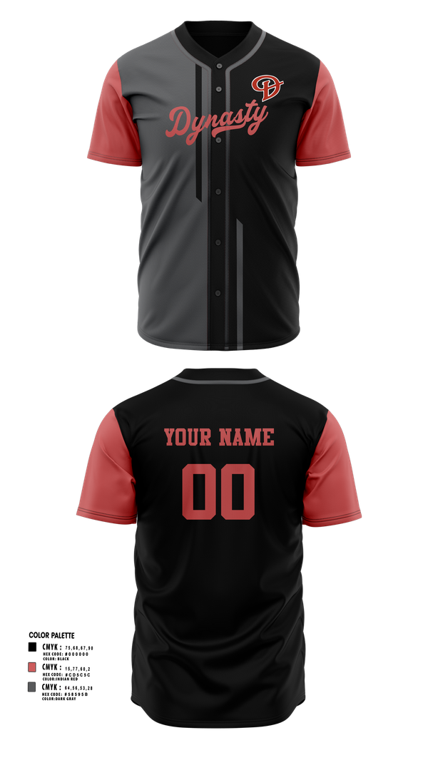 Full Button Baseball Jersey, Dynasty, Baseball, Teamtime, Team time, sublimation, custom sports apparel, team uniforms, spirit wear, spiritwear, sports uniforms, custom shirts, team store, custom team store, fundraiser sports, apparel fundraiser