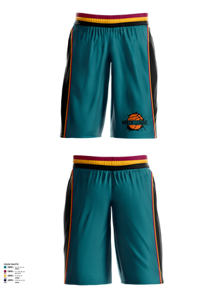 Mens Basketball Shorts, Wreck League, Men's Basketball, Teamtime, Team time, sublimation, custom sports apparel, team uniforms, spirit wear, spiritwear, sports uniforms, custom shirts, team store, custom team store, fundraiser sports, apparel fundraiser
