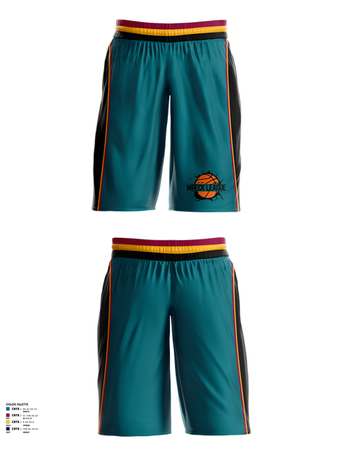 Mens Basketball Shorts, Wreck League, Men's Basketball, Teamtime, Team time, sublimation, custom sports apparel, team uniforms, spirit wear, spiritwear, sports uniforms, custom shirts, team store, custom team store, fundraiser sports, apparel fundraiser